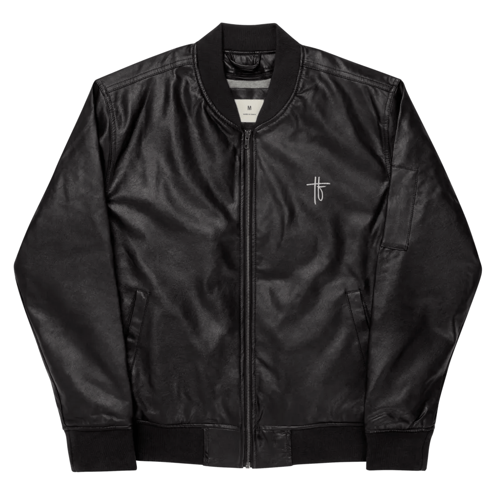 TF Threadfast Apparel Faux Leather Bomber Jacket product image (9)