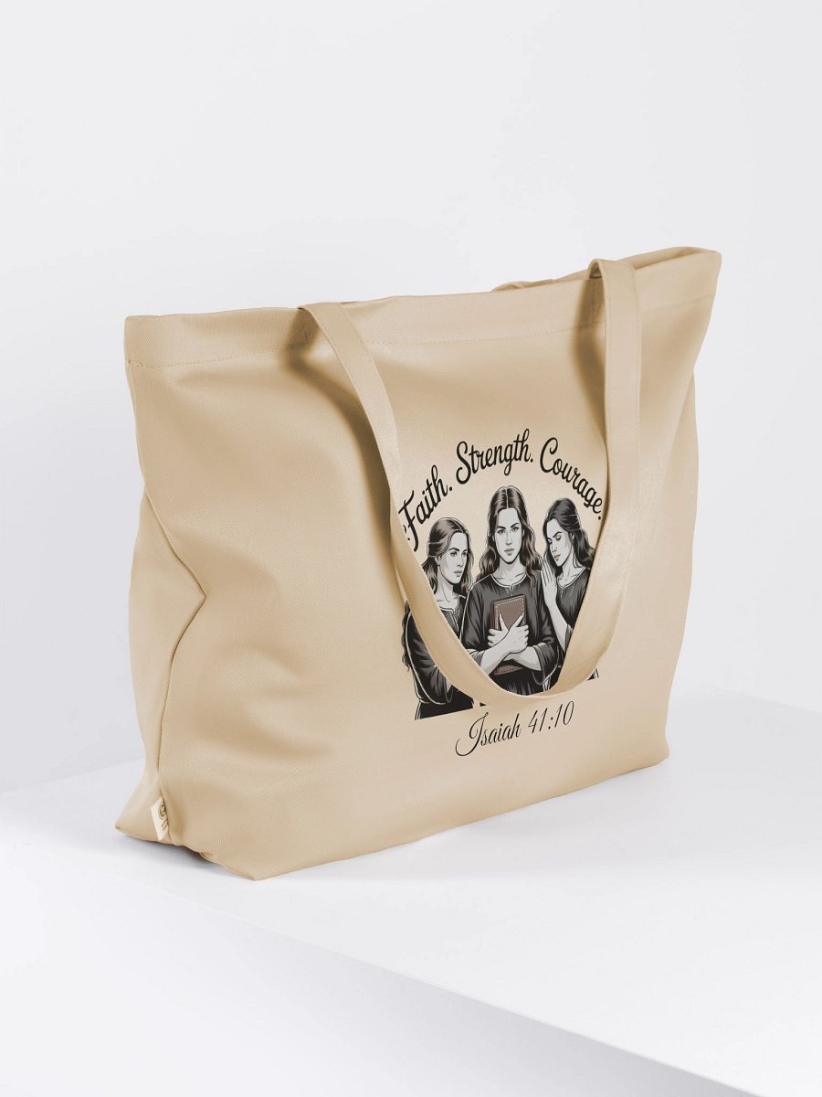 Faith Strength Courage Christian Organic Tote product image (4)