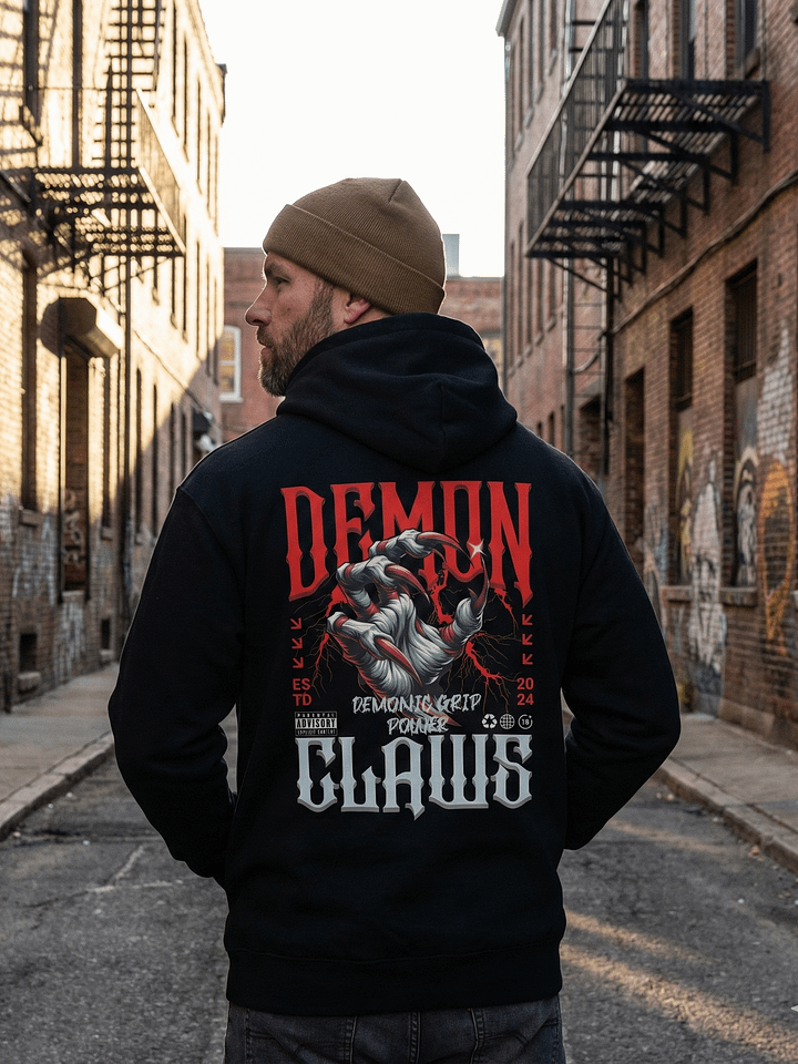 Deman Claws- Streetwear Dark Fashion Unisex Hoodie- Premium Cotton Heritage M2580 product image (1)