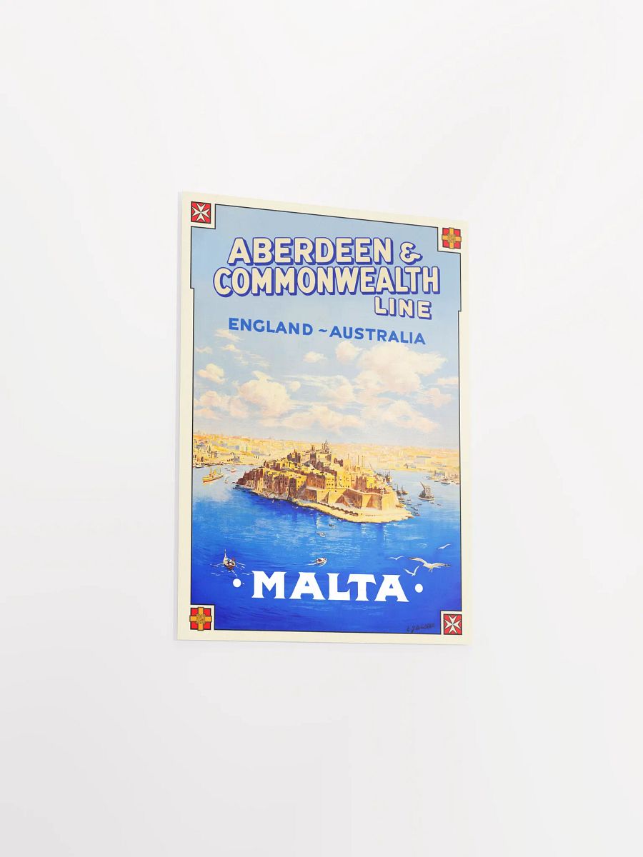 Malta, Valletta, 1930s — Retro vintage travel poster, retro travel poster, art deco poster product image (8)