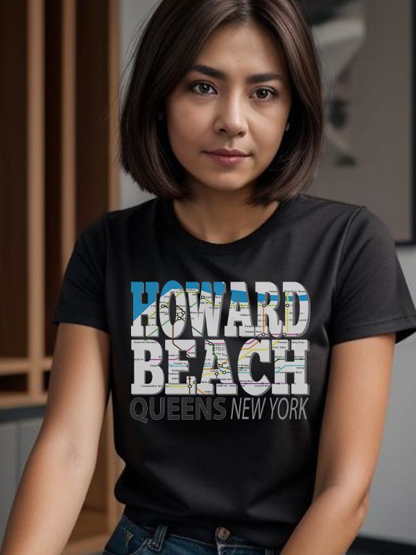 Fun Cool Howard Beach Queens New York with Subway Map T-Shirt product image (2)