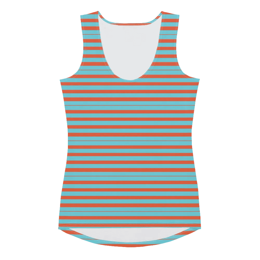 Egyptian Blue and Burnt Orange Striped Women's Tank Top product image (3)