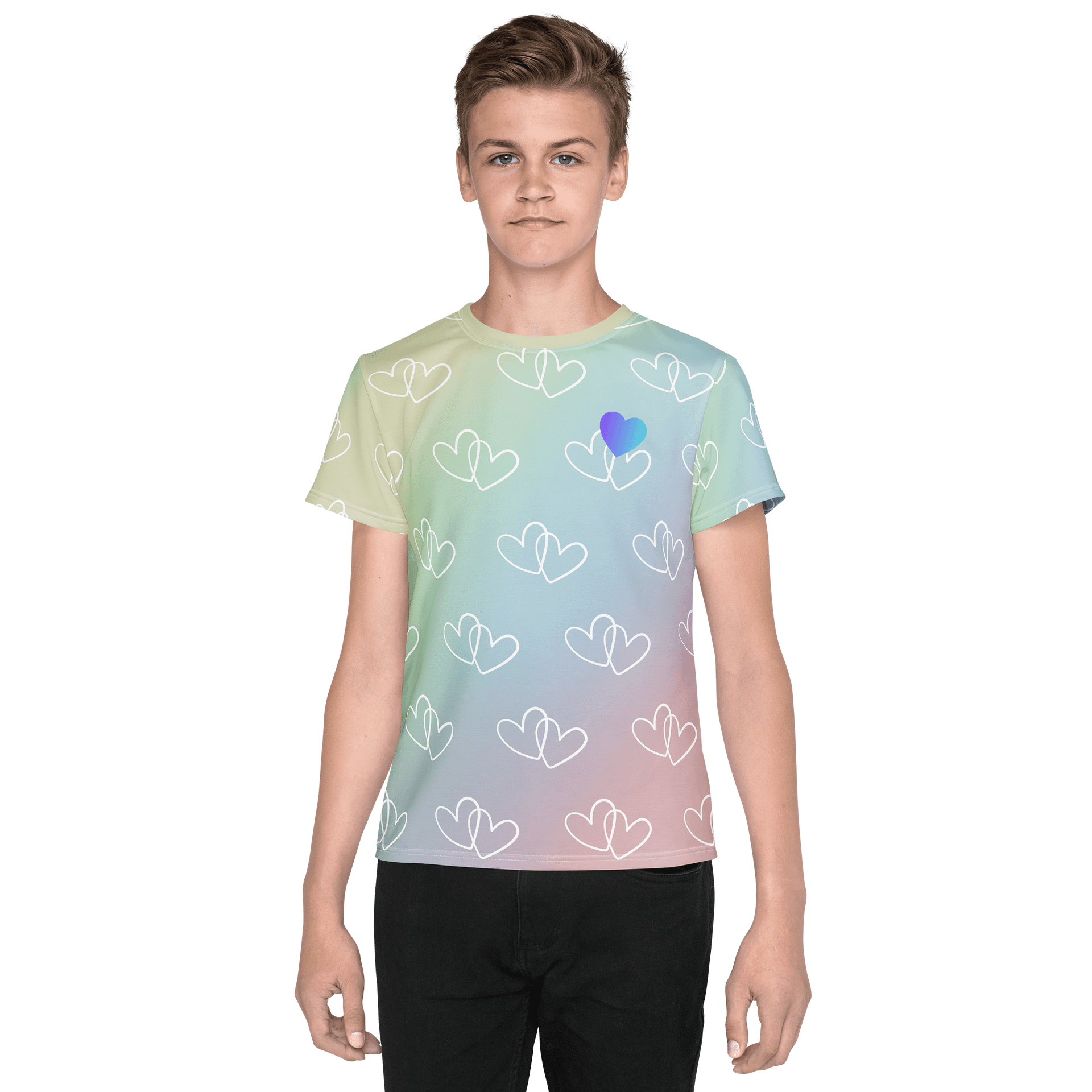 Rainbow Heart Youth Tee product image (1)