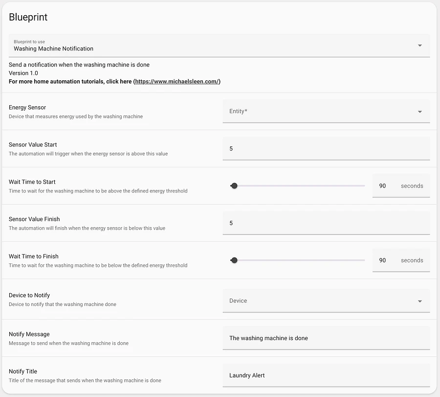 Washing Machine Notification Blueprint product image (2)