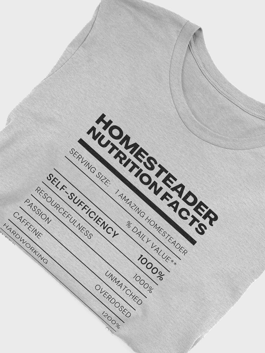 Homestead Nutrition Facts T-shirt (Black Text) product image (5)