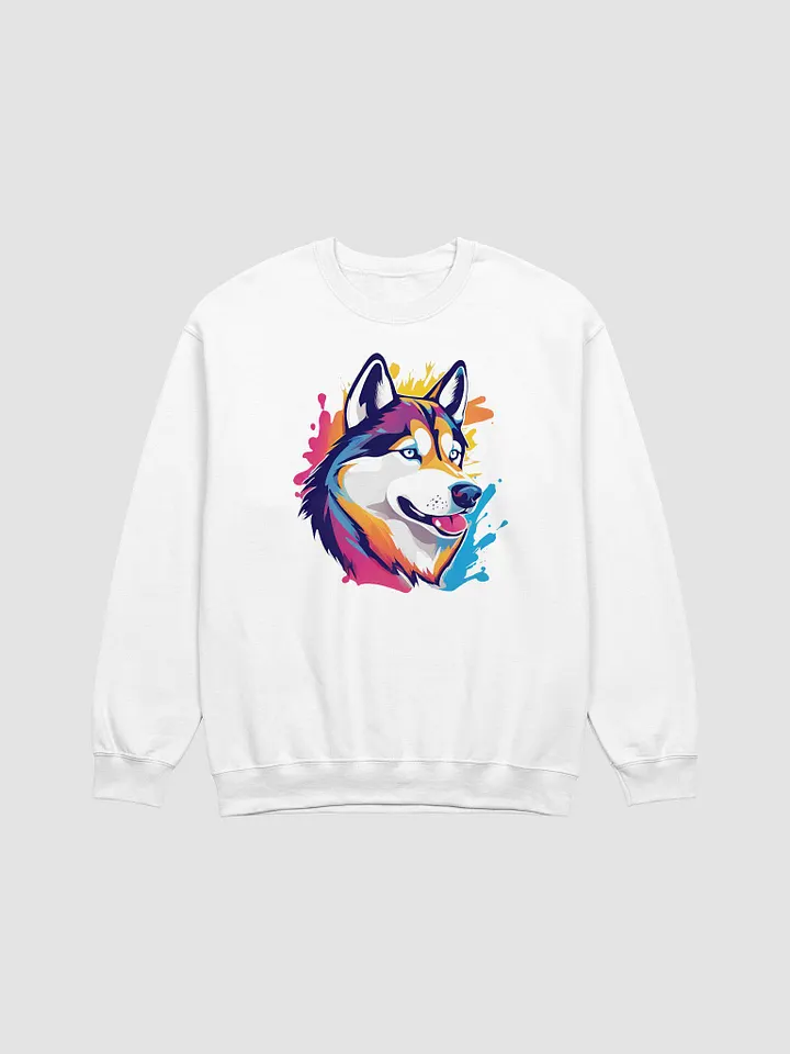 Colorful Siberian Husky Crewneck Sweatshirt product image (2)