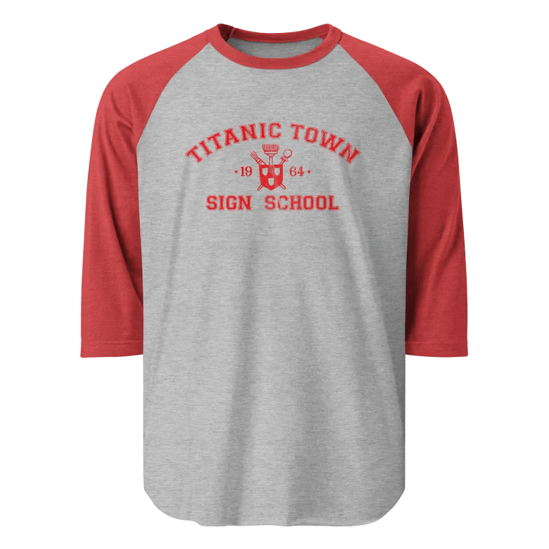 3/4 sleeve raglan baseball shirt - Campus - Red Lettering