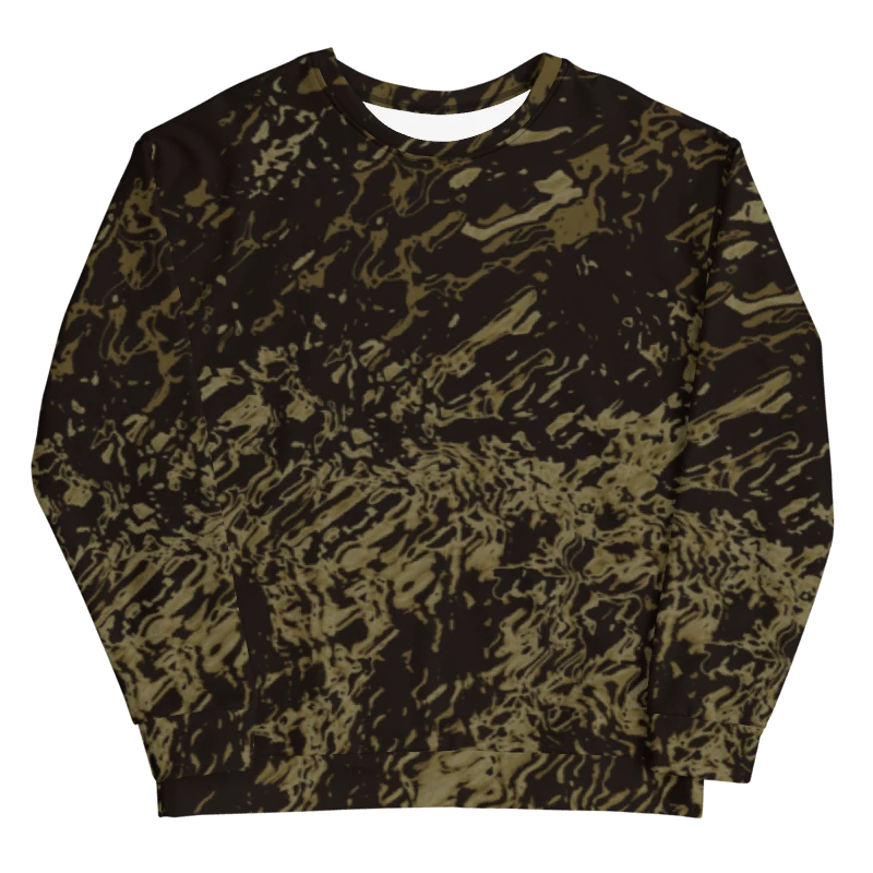 Abstract Brown and Black Marble Effect Unisex All Over Print Sweatshirt product image (9)