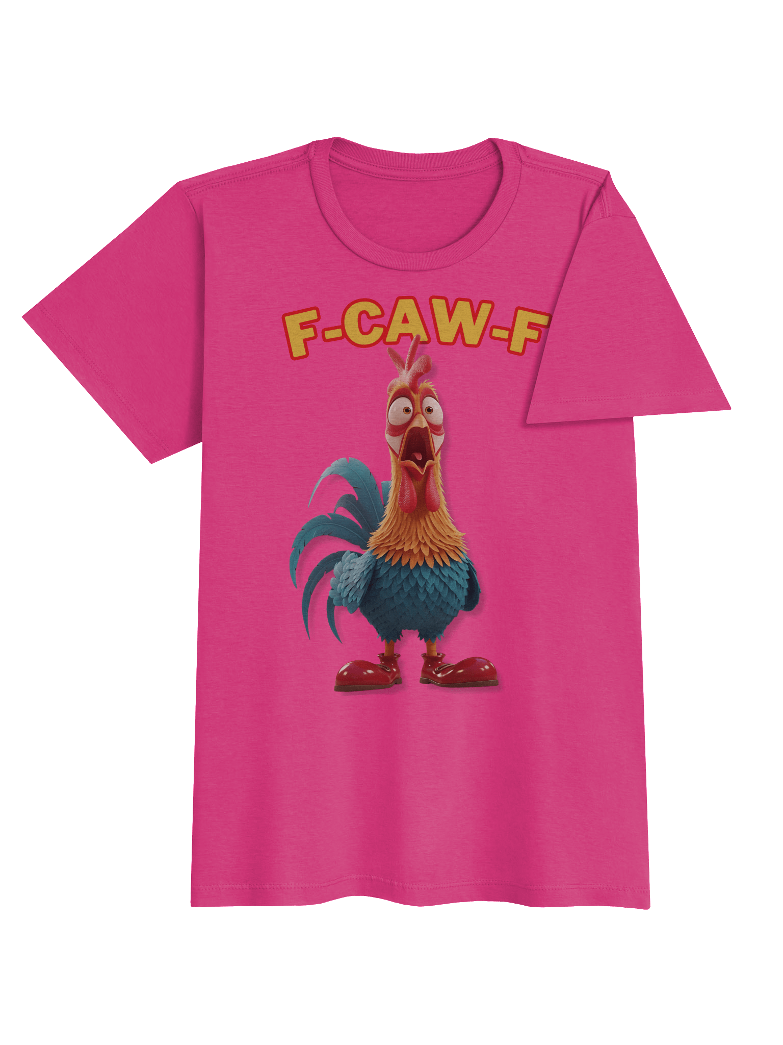 Funny Rooster T-Shirt – Big Rooster Graphic Tee with “F-CAW-F” Slogan – Farm Humor Shirt, Gag Gift product image (4)