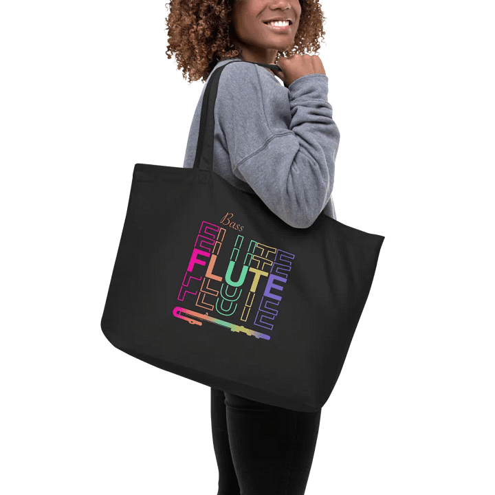 Symmetrical Flute Graphic Tote Bag - Bass Flute product image (2)