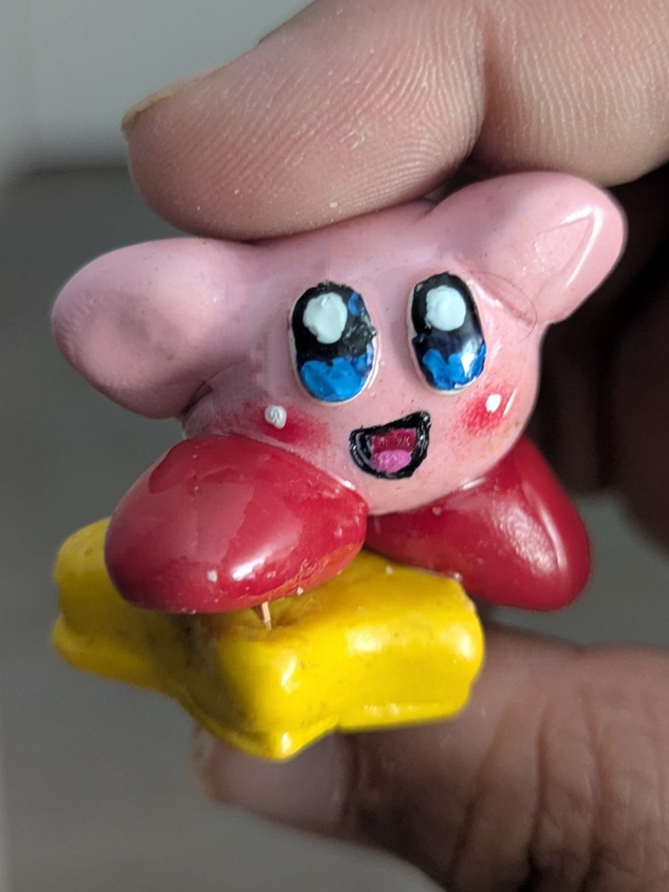 Handmade Kirby Figure on a Star – Adorable Collectible Decor product image (1)