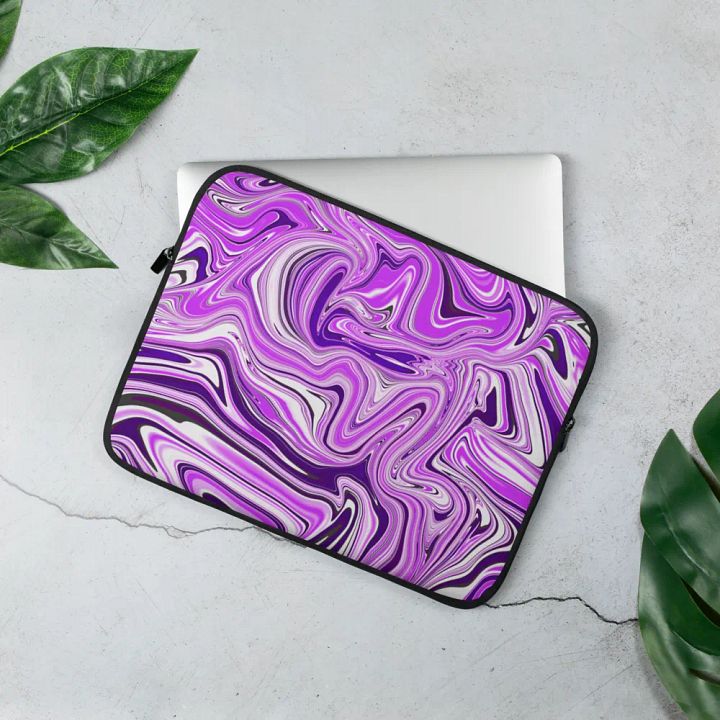 Laptop Sleeve - Purple Digital Fluid Art product image (3)