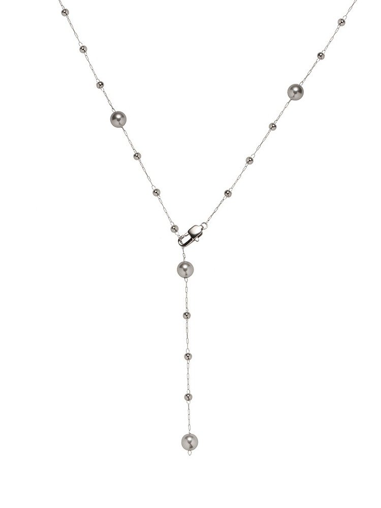 glass Silver pearl Necklace | 18K Gold Plated product image (2)