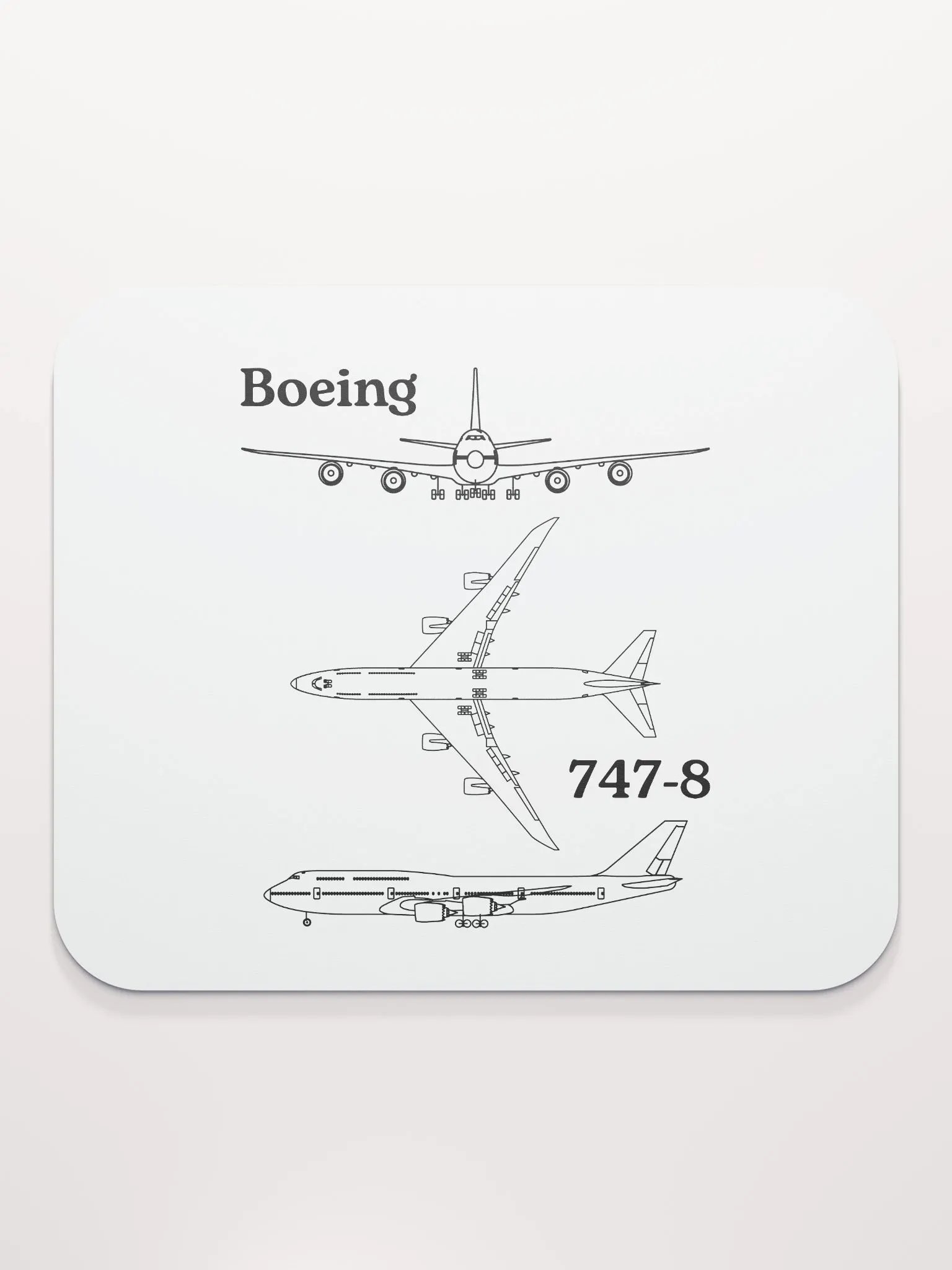 Boeing 747-8 Blueprint Mouse Pad product image (1)