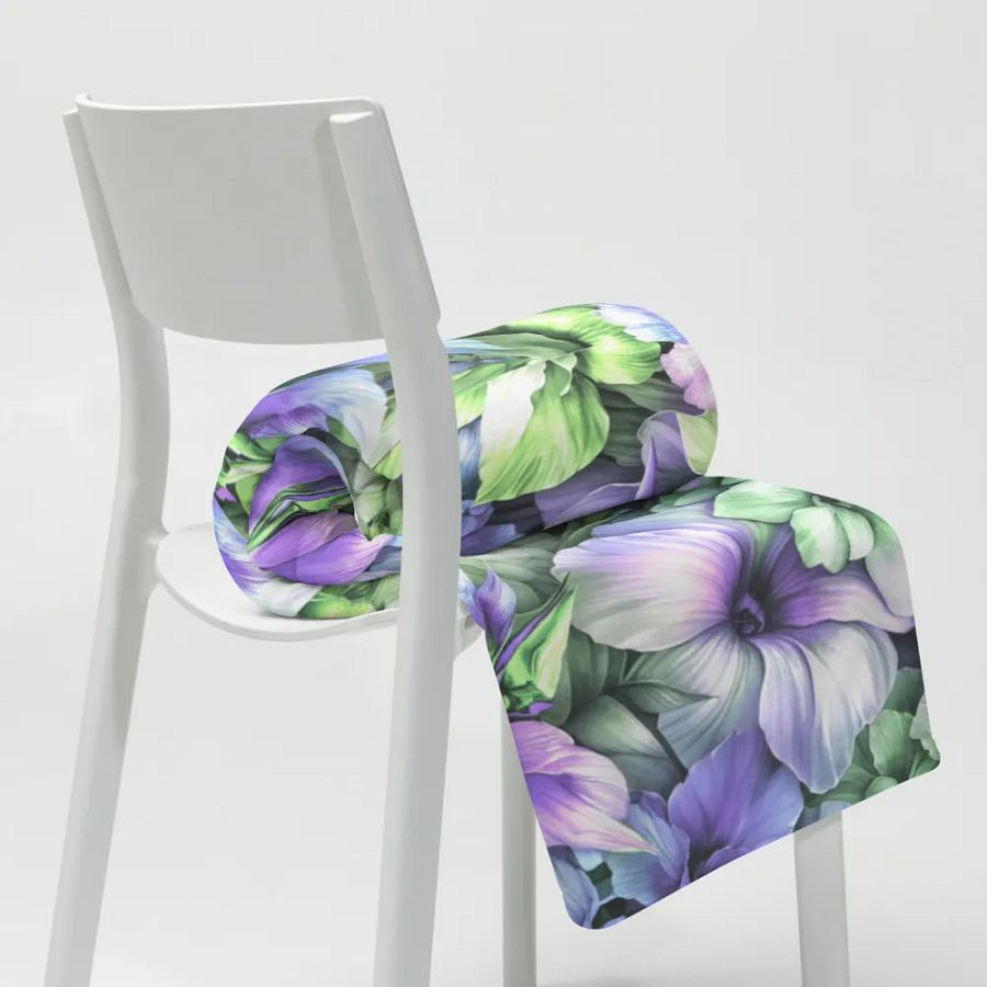 Color My World Green & Lilac Floral Throw Blanket product image (10)