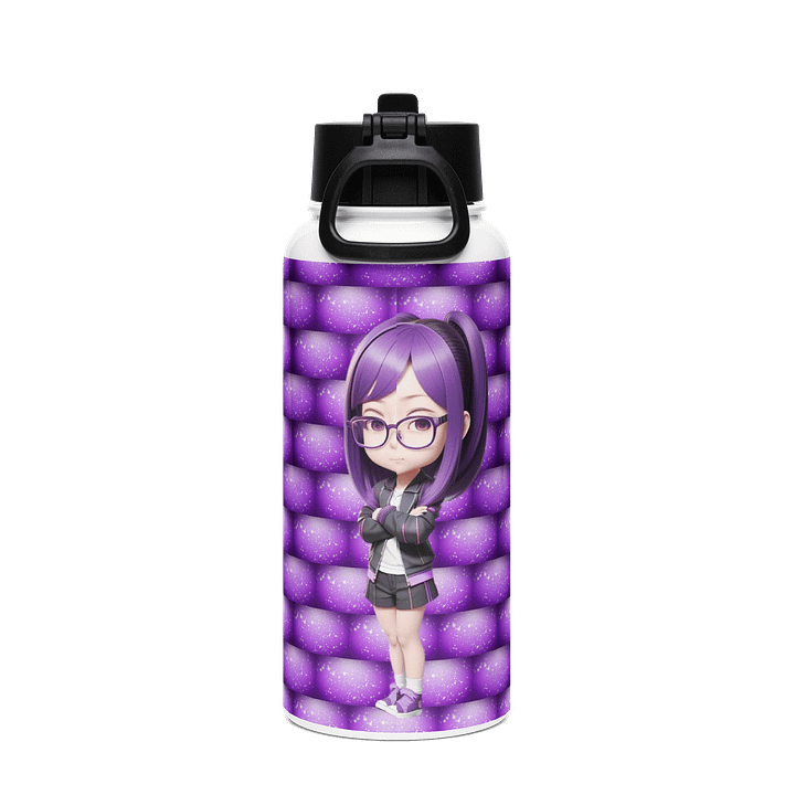(PURPLE CHIBI) K Stainless Steel Water Bottle with a Straw Lid product image (2)