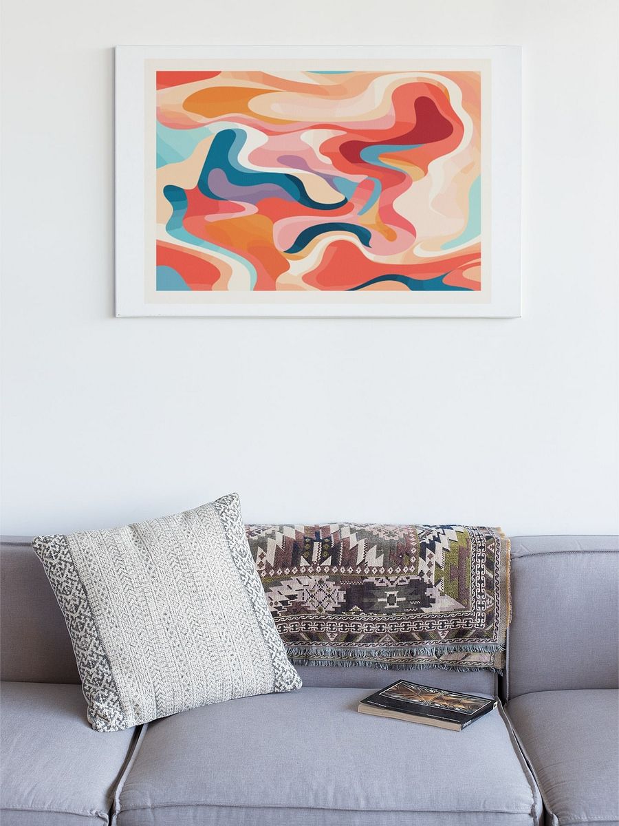 Soothing Abstract Wavy Patterns Poster, Warm Tones Modern Art Print, Flowing Shapes Wall Art for Relaxing Home and Spa Decor product image (1)