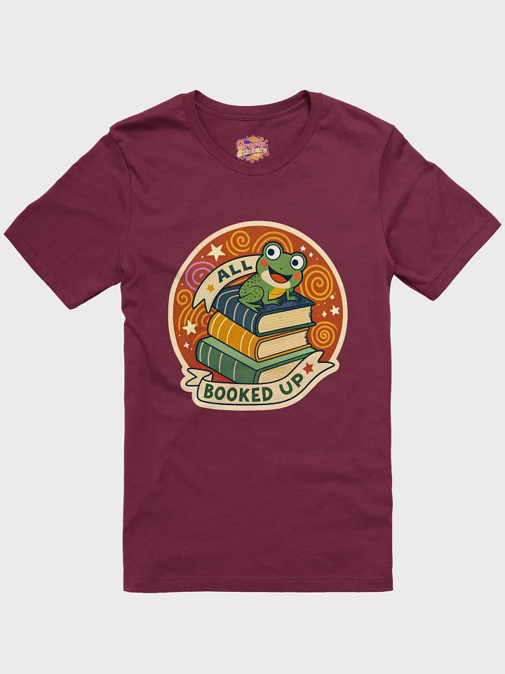 Whimsical Frog 'All Booked Up' T-Shirt product image (1)