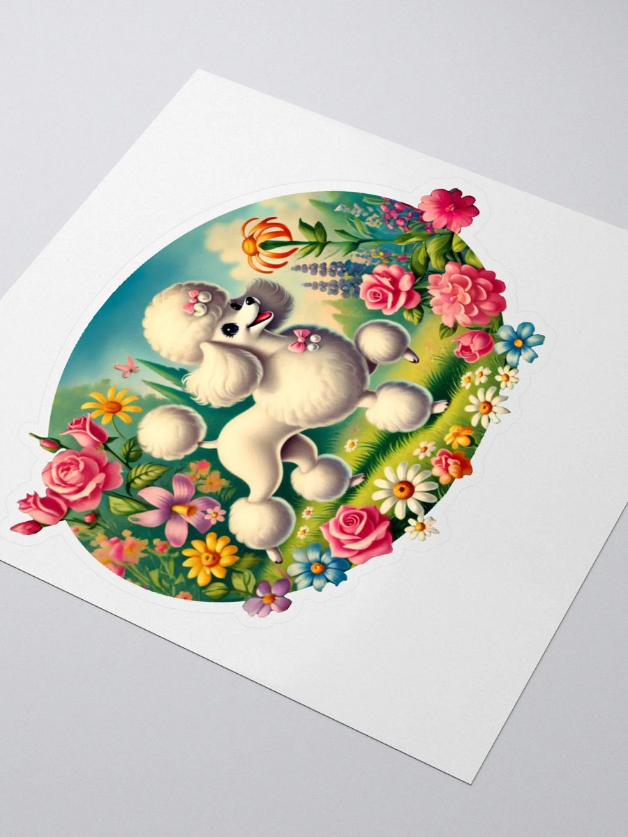 Whimsical Poodle in Flower Garden Stickers product image (9)