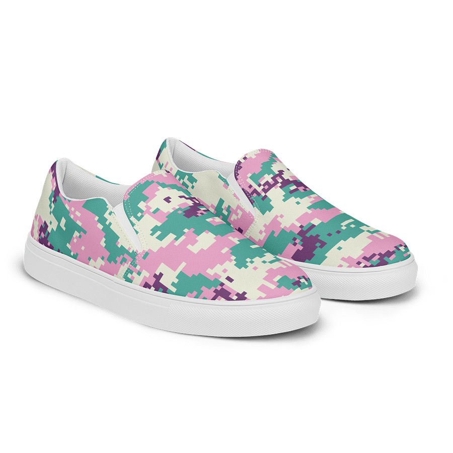 Pixelated Pink Camo Slip-Ons product image (2)