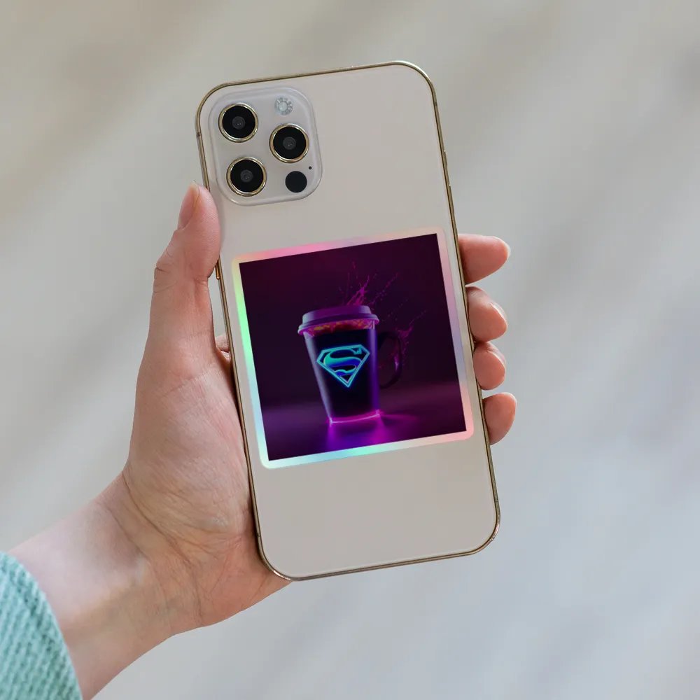 Supercharged Holographic Coffee Cup Sticker product image (6)