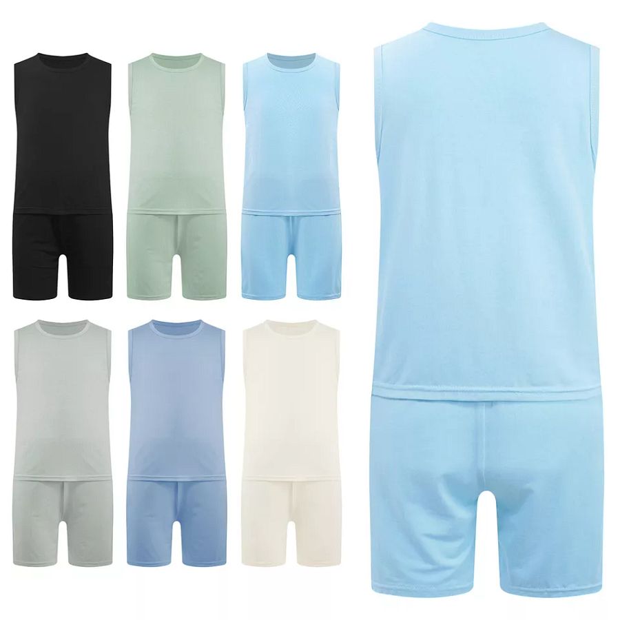Kids Boys Set Sleeveless Suit Loungewear Outfit Tracksuit Costume Sports Gym product image (3)