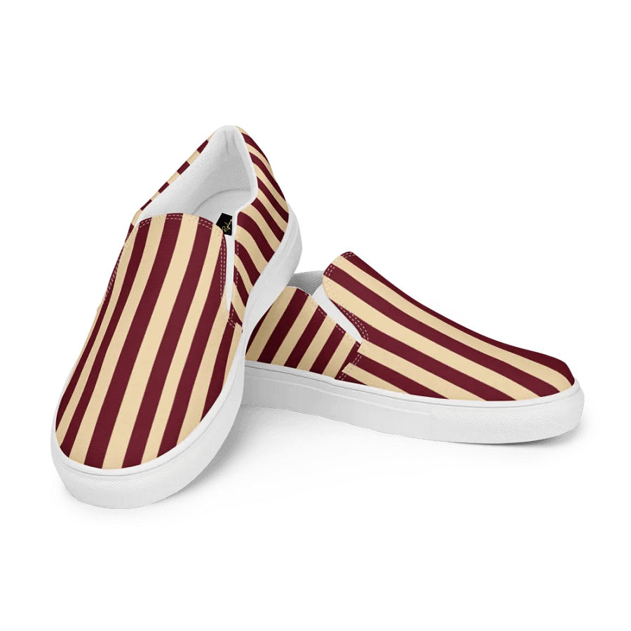 Crimson Cream Stripes Women's Slip-Ons product image (11)