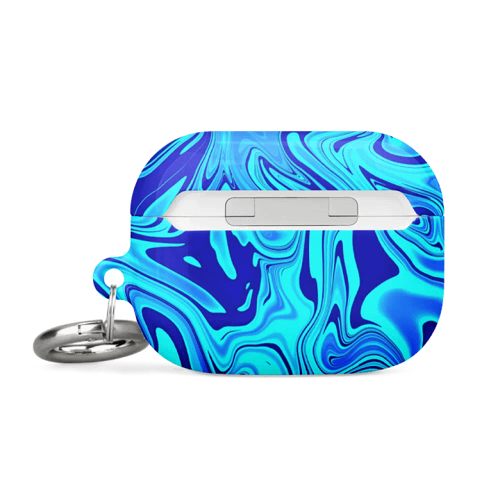 Case for AirPods® - Light and Dark Blue Digital Fluid Art product image (2)
