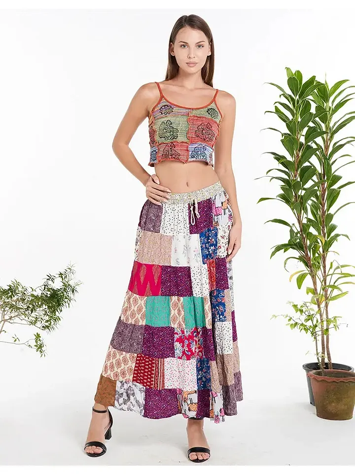 Cotton Patchwork Skirt (Light Colors) product image (1)