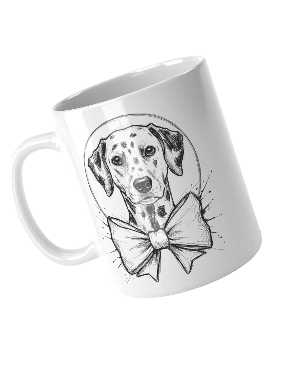 Dalmatian With A Bow Sketch-y Art Chic Small Ceramic Mug product image (4)