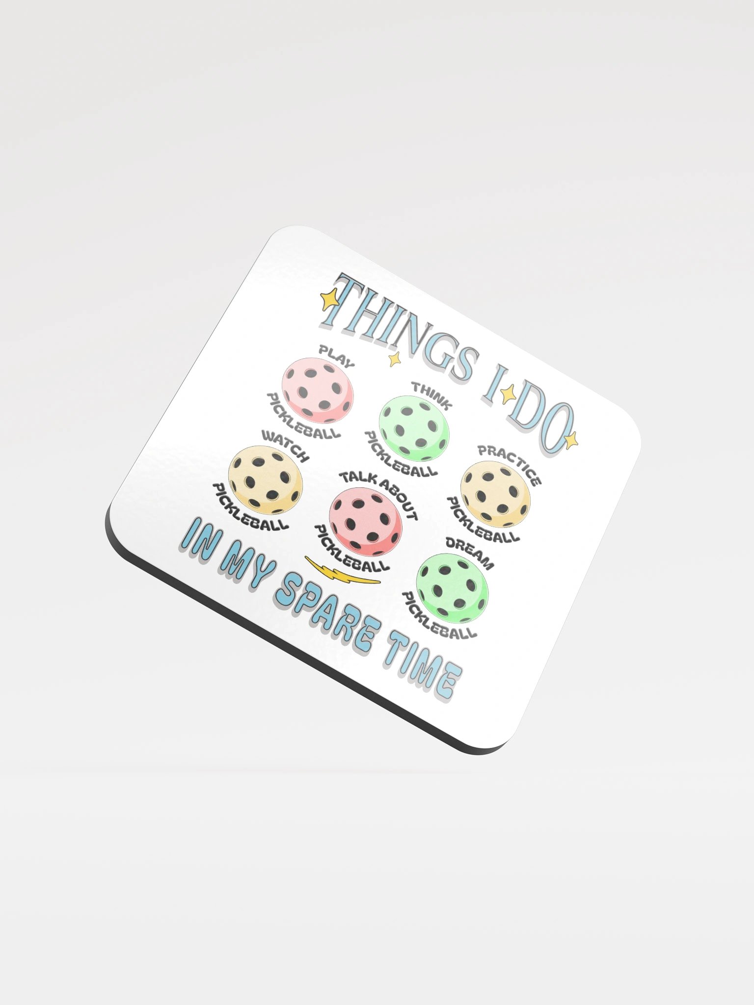 Things I Do In My Spare Time Pickleball Passion Cork Coaster product image (2)