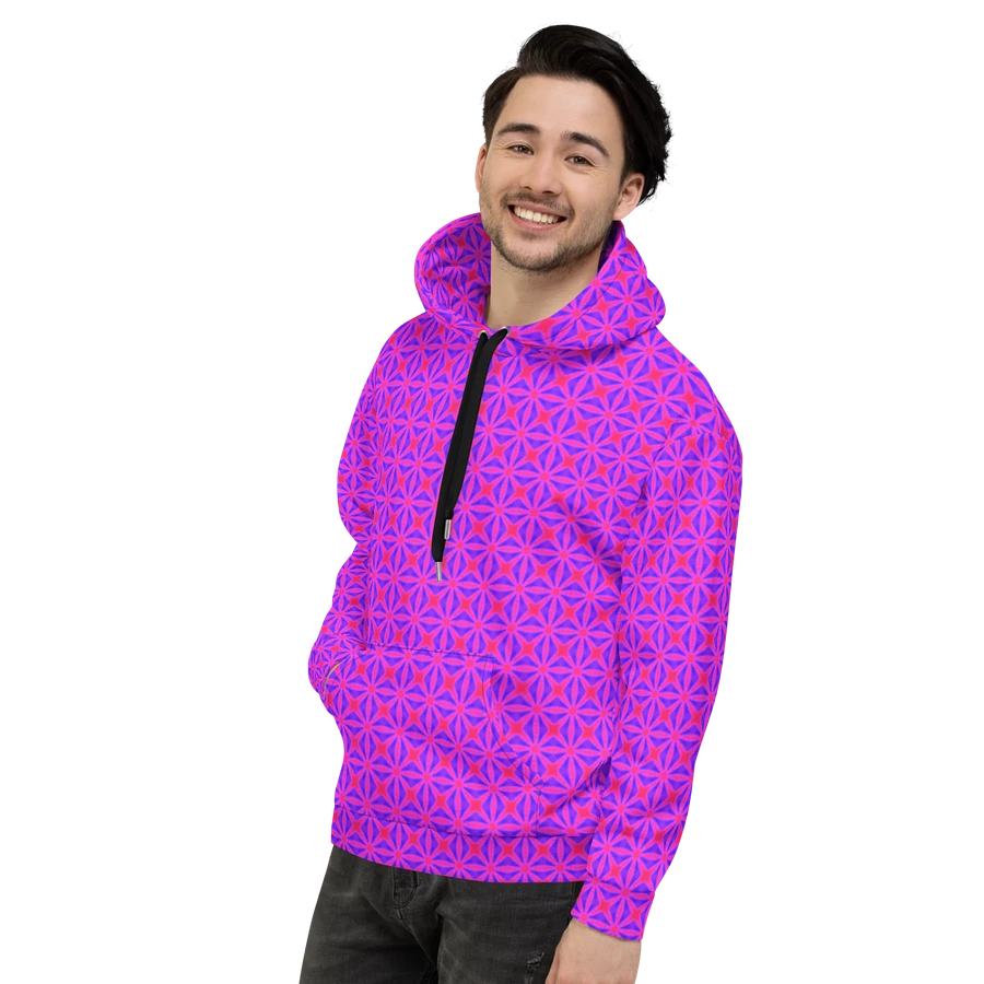 Abstract Vivid Pink and Purple Repeating Pattern Unisex All Over Print Hoodie! product image (14)