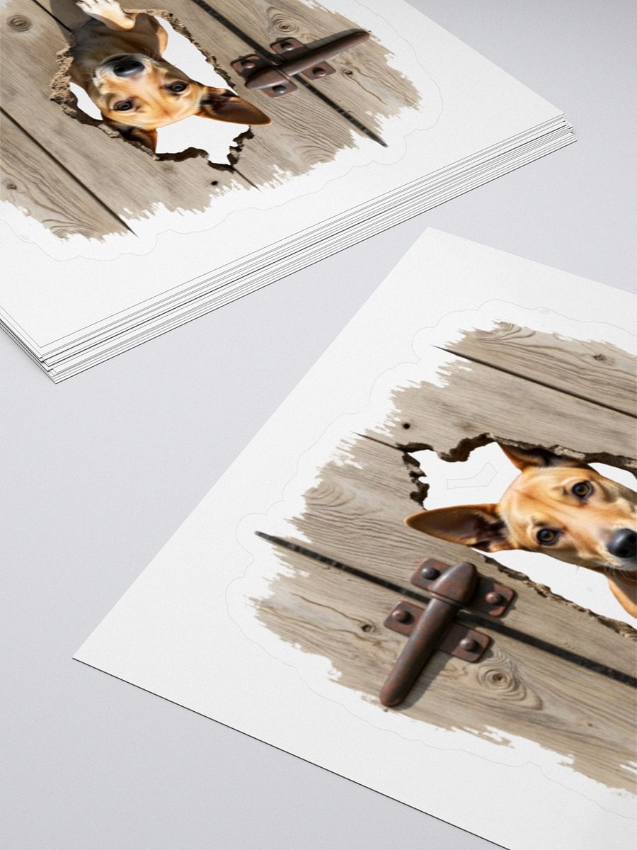 Rustic Wood Fence Peeking Potcake Sticker product image (4)