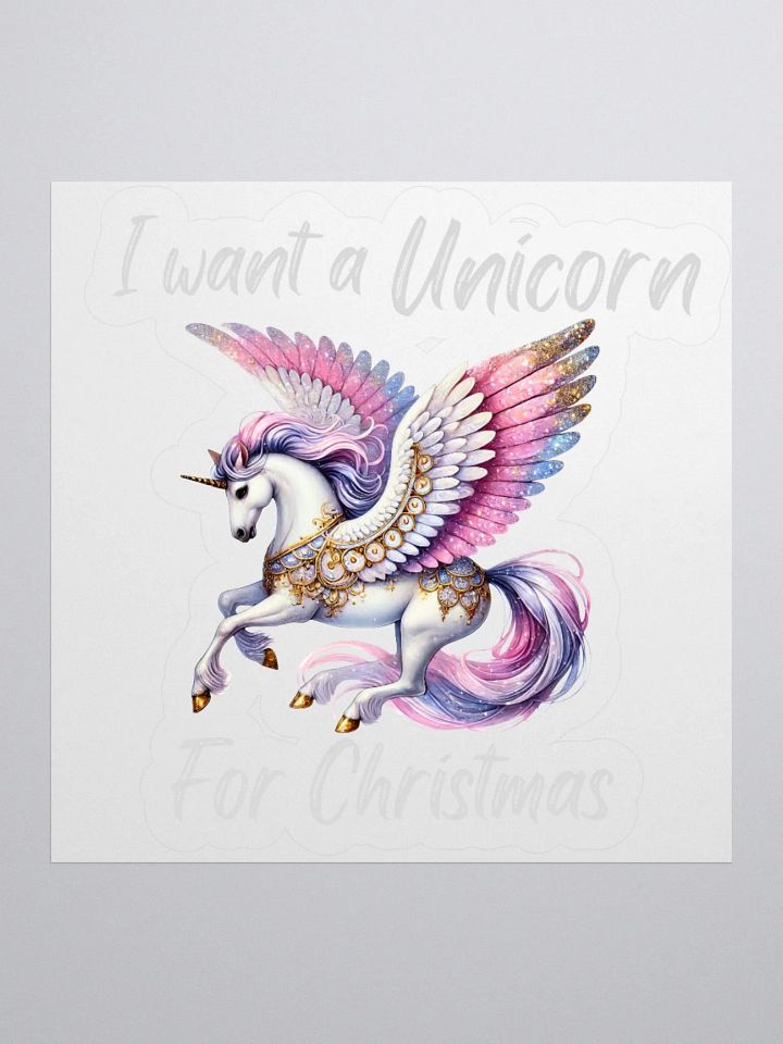 Unicorn Wonderland Christmas Kiss Cut Stickers - Silver product image (1)