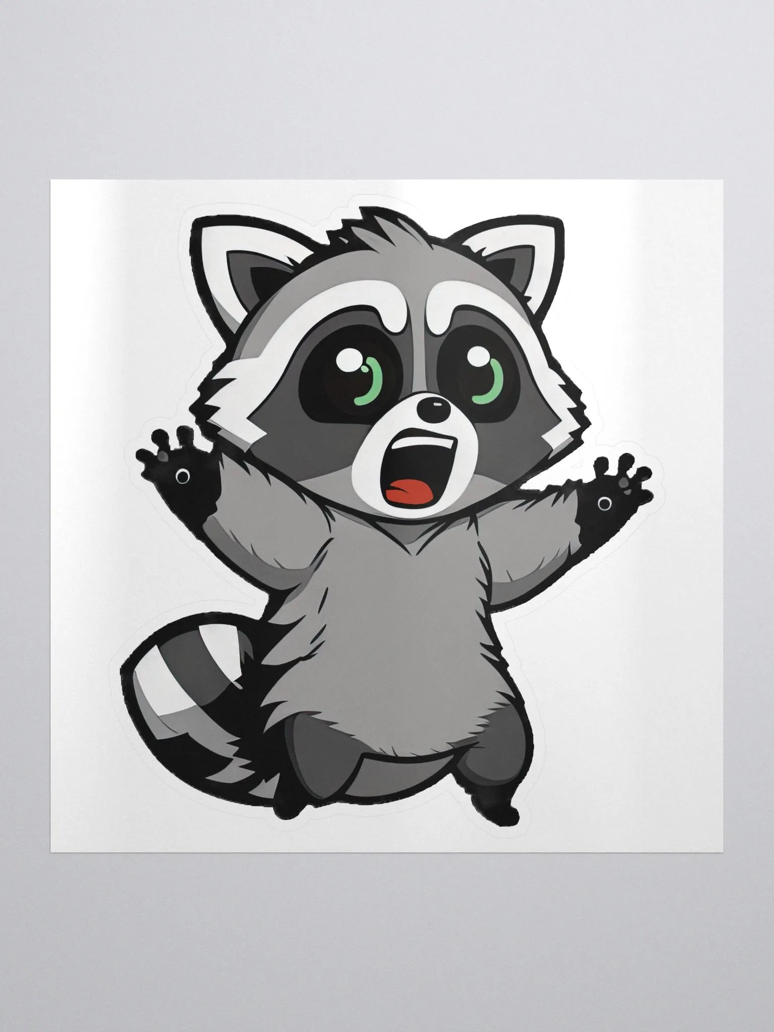 Surprised Sleepy Raccoon Sticker product image (1)