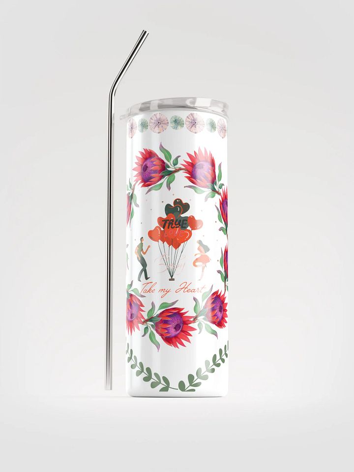 20oz Vacuum Insulated Stainless Steel Tumbler with leak proof lid, reusable Straw, True love Tumbler Mug Flasks product image (1)