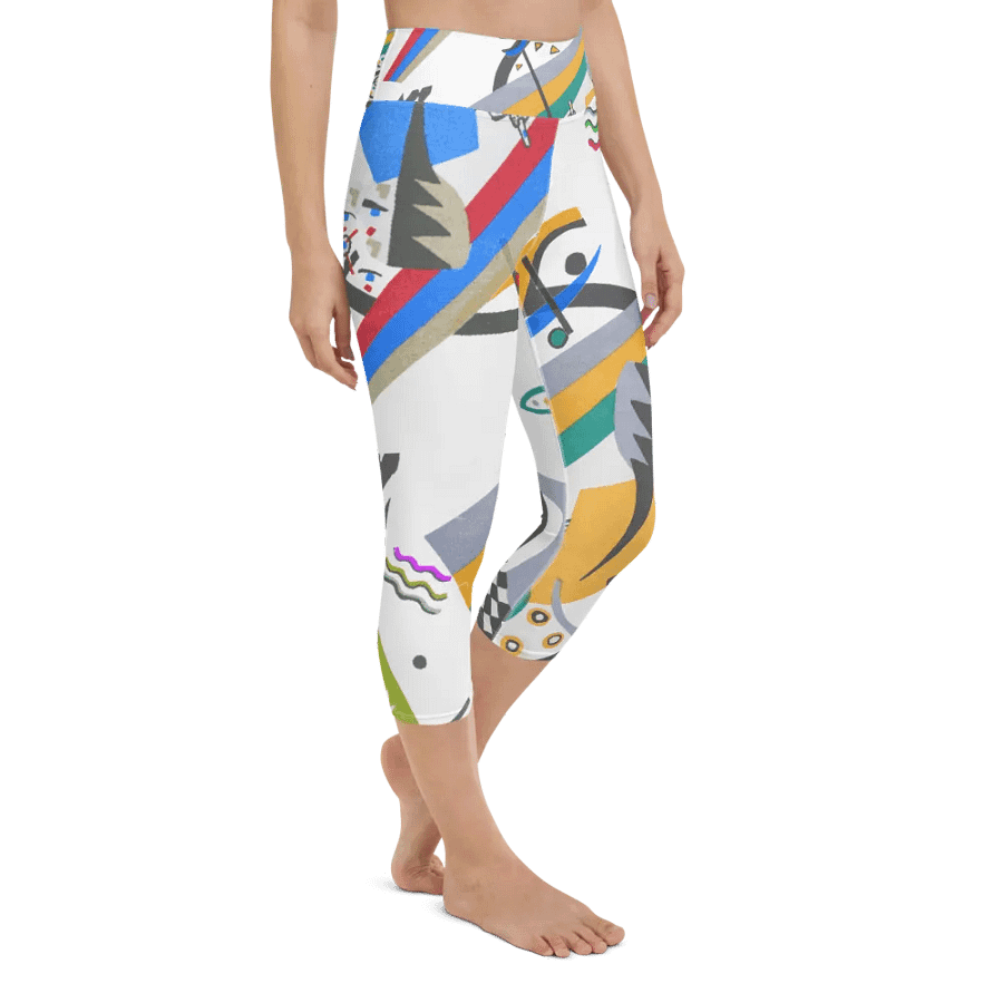 Abstract Lithographic Pattern Design Yoga Capri Legging - V4 product image (3)