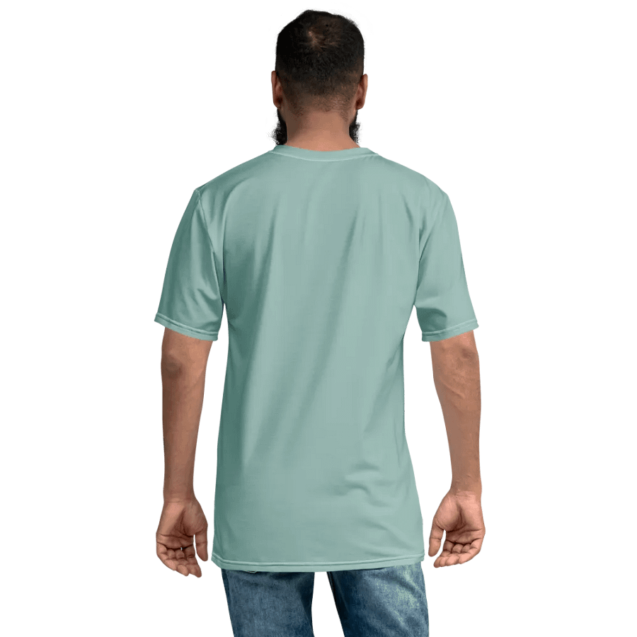 Plain Light Teal Green Soft Summer Men's Crewneck Polyester Heavyweight Premium T-Shirt by Treasure Pie product image (8)
