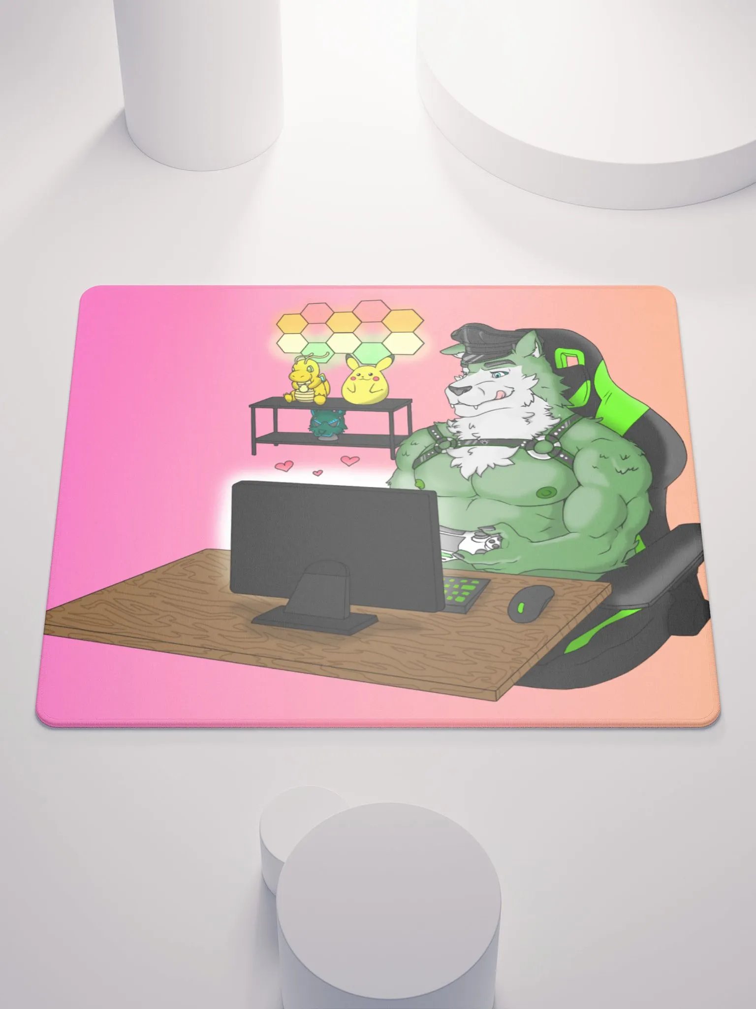 Cozy Wolf Dad Gaming Mouse Pad (Sunrise / Left) product image (2)