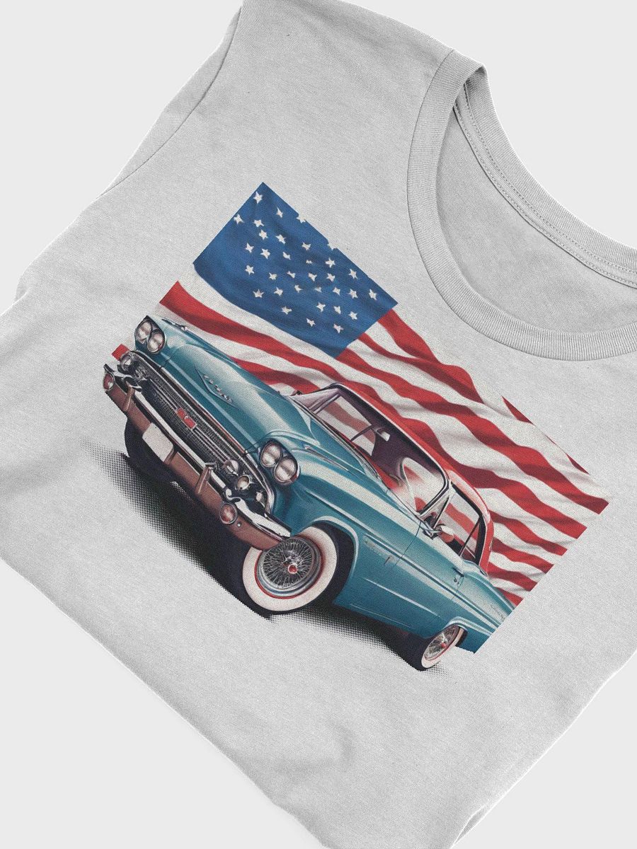 Vintage Classic Car American Flag T-Shirt product image (47)