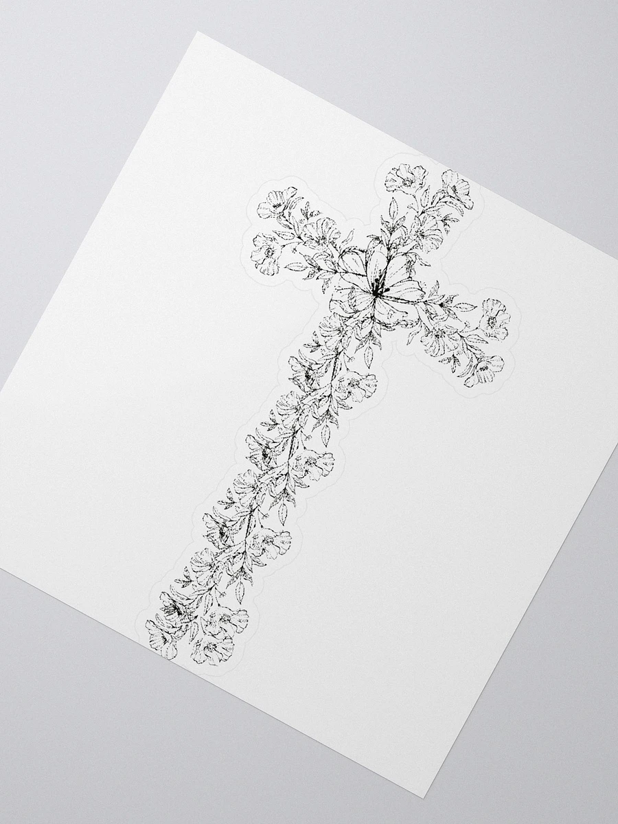 Black & White Floral Cross Sticker product image (1)