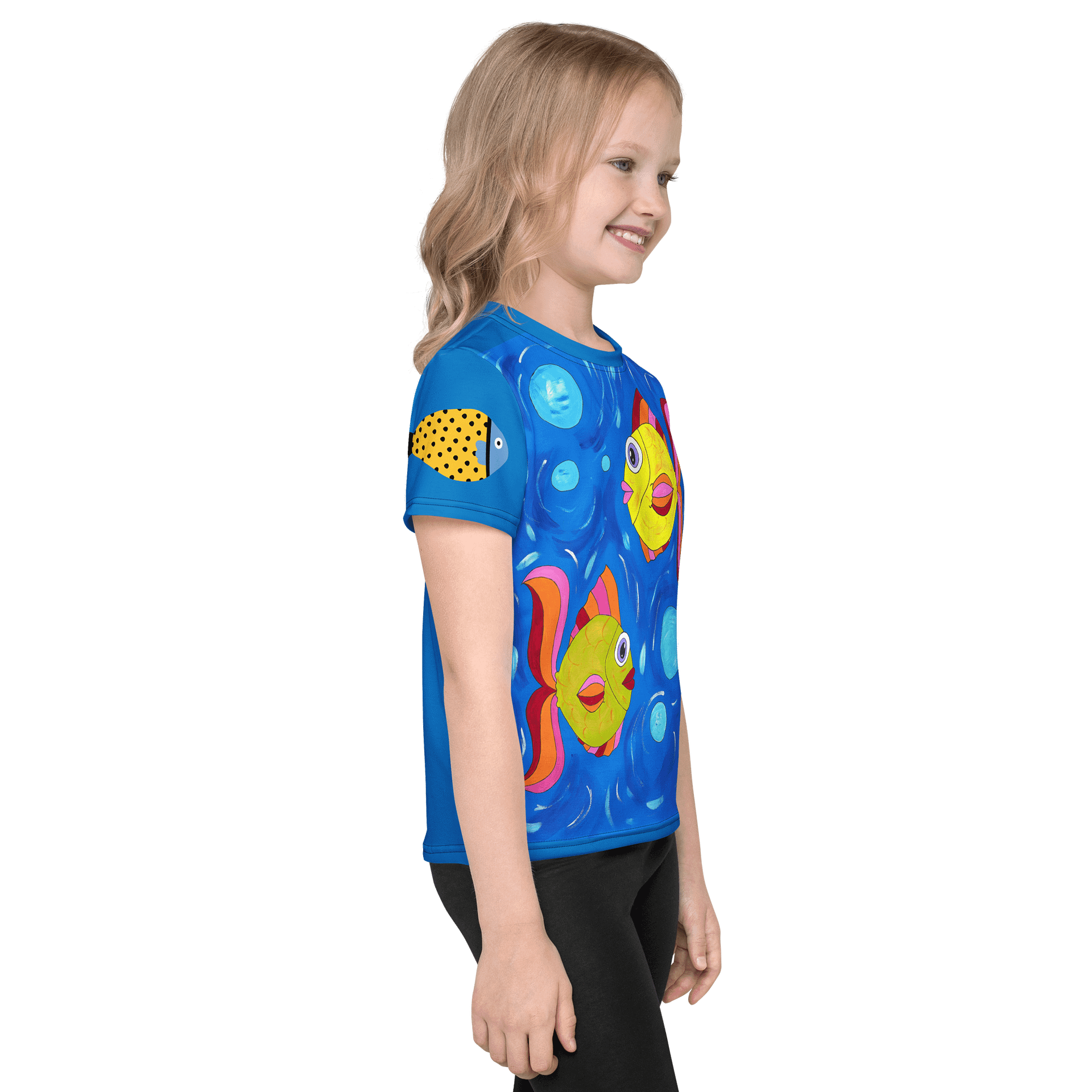Fish style (art by Dina R.) acrylic painting picture - Kids Crew Neck T-Shirt product image (4)