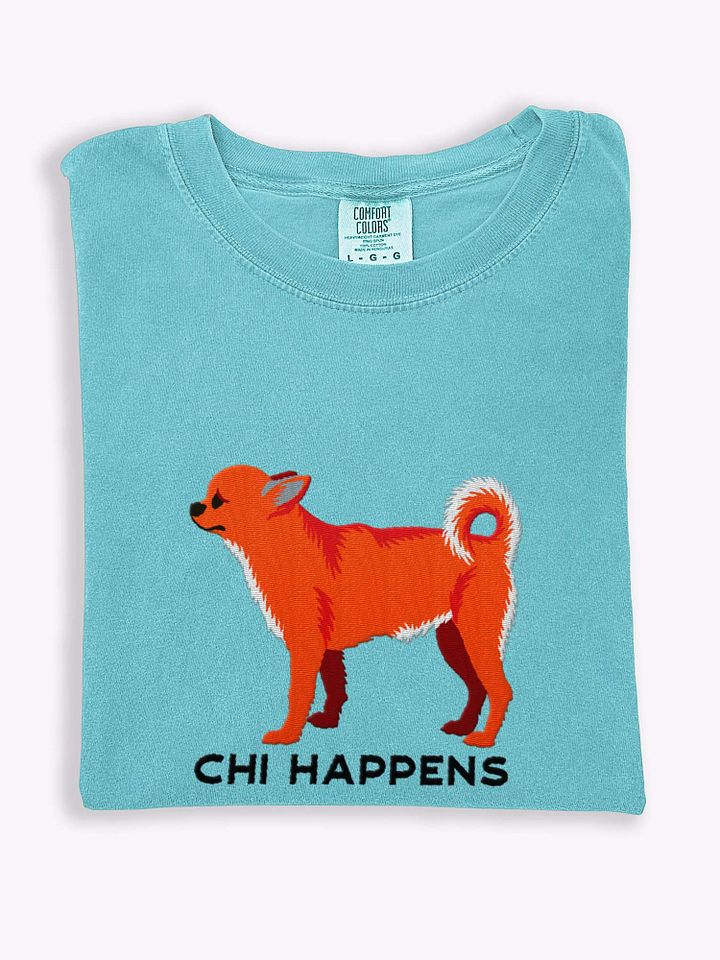 Chi Happens T-Shirt(Embroidered) of a Chihuahua(Red) product image (1)