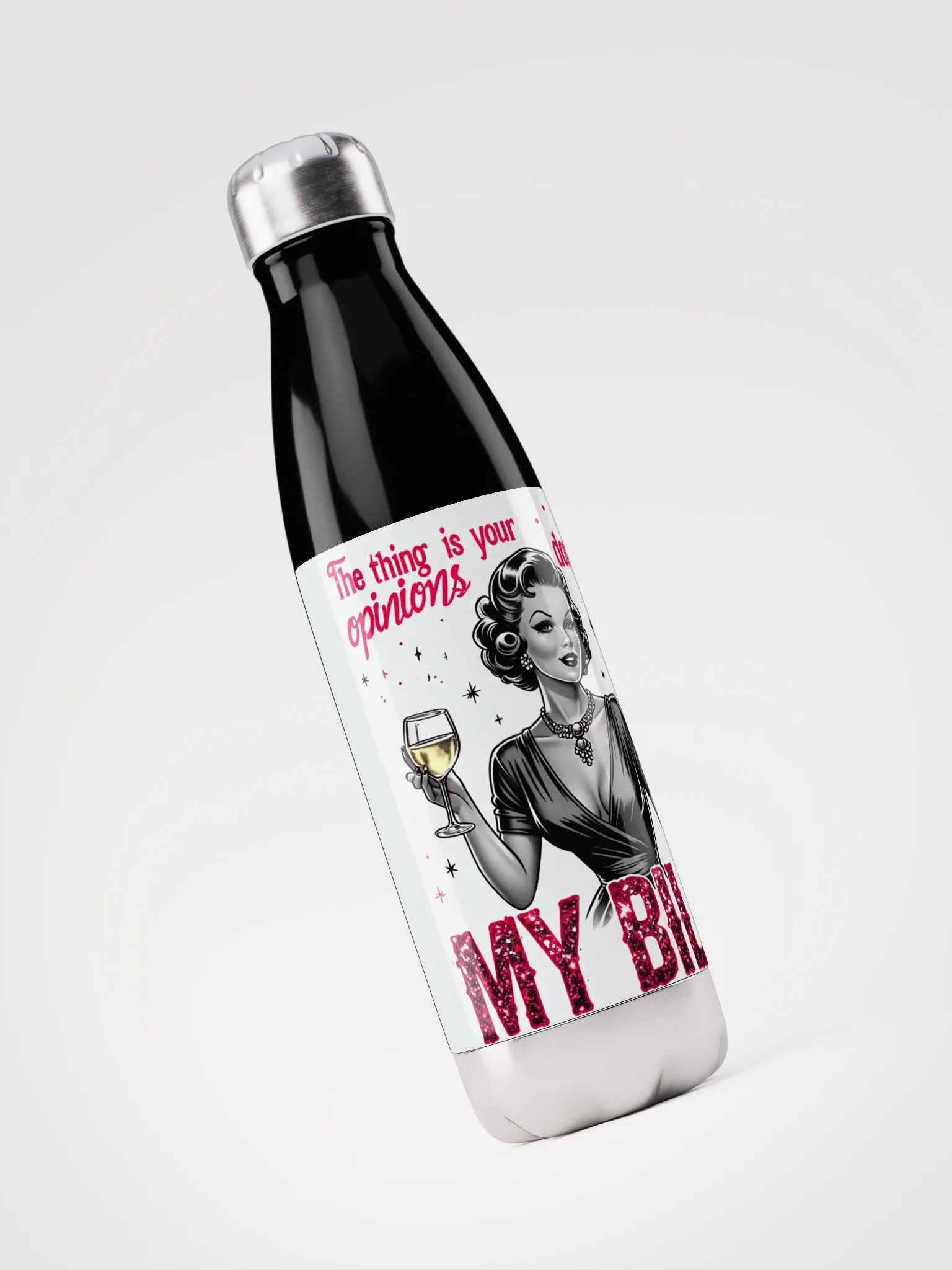 Vintage babe with wit Stainless Steel Water Bottle product image (3)