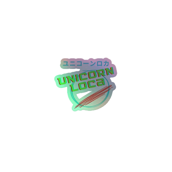 Glitchy Unicorn Loca Holographic Sticker product image (1)