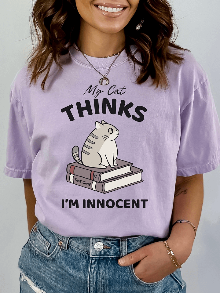 Hand-drawn Purr-fect Gift for Cat Moms Who Love Murder Mysteries - True Crime Graphic Tee product image (11)