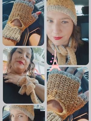 Parisian Tour Set. A collection of 3 Knitting Patterns : beanie, scarf and driving gloves. #knittingtiktok #knittok #Knitting #knittingpattern 