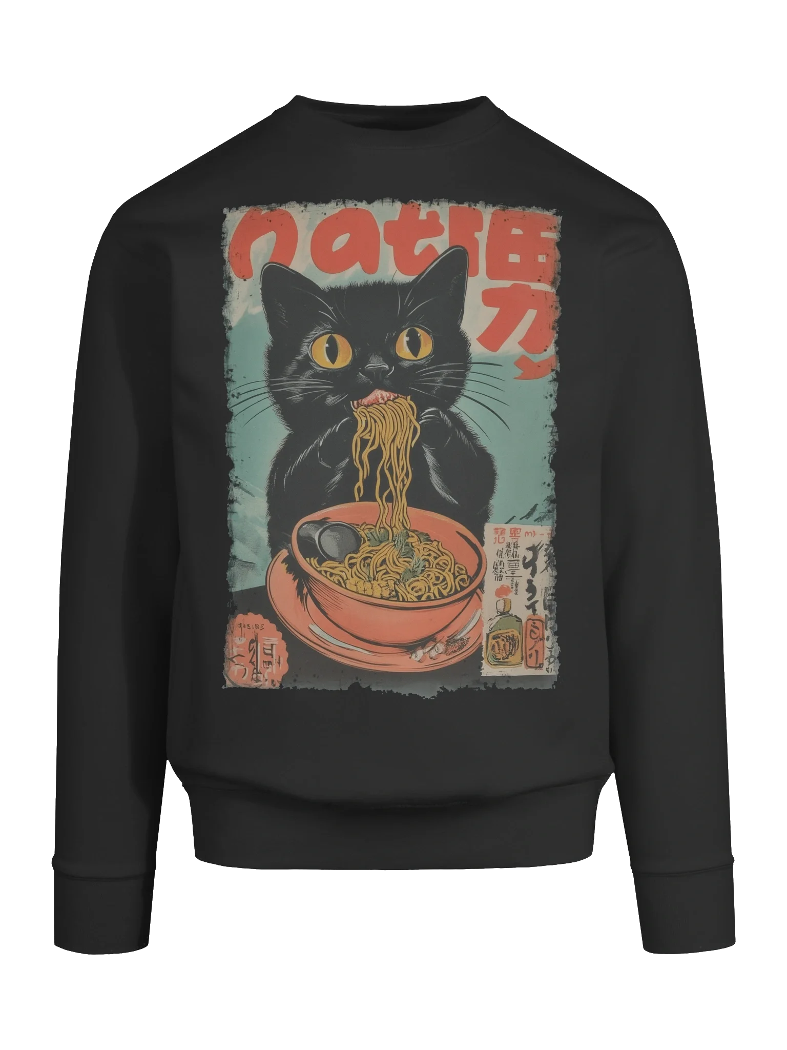 Black Cat Ramen Neko Ramen Authentic Vintage Sweatshirt product image (65)