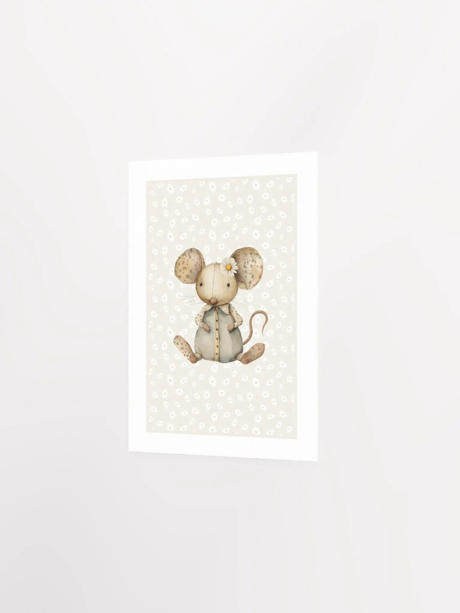 Boho Daisy and Mouse Nursery Print product image (3)