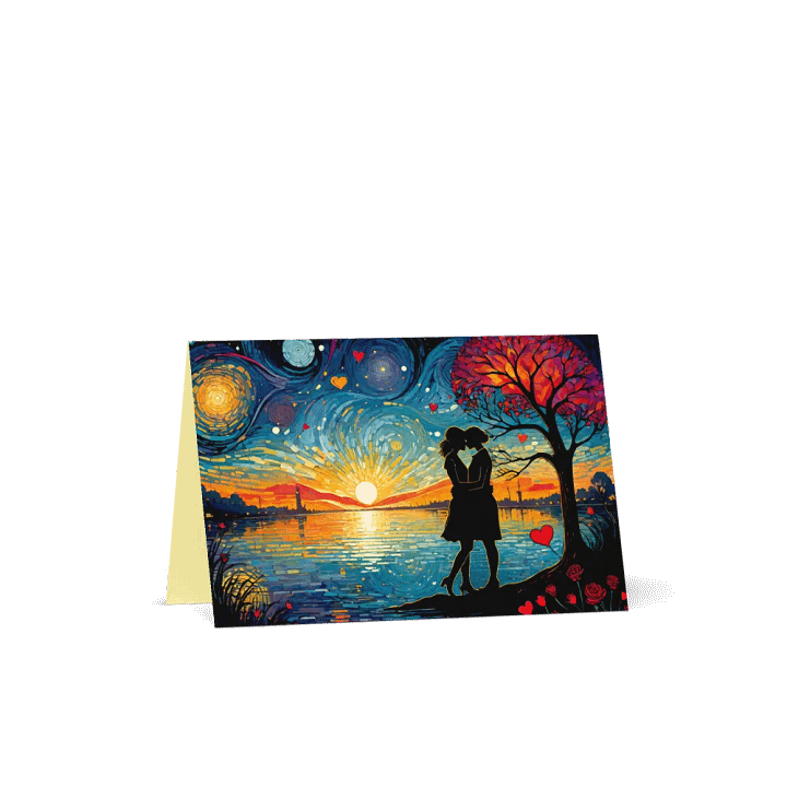 Lesbe Valentines, Sunset Love Card product image (1)